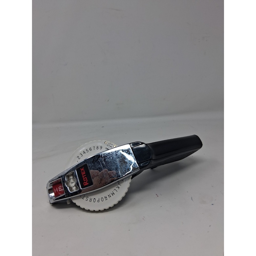 Vintage Rotex Professional Label Maker Heavy Duty Black Chrome 3/8-1/2 WORKS. Q